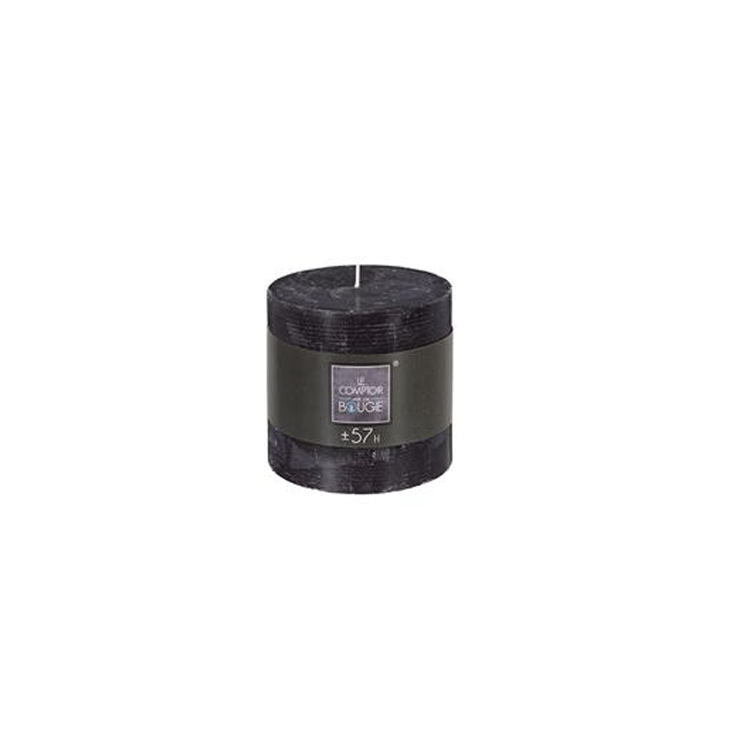 BLACK RUSTIC ROUND CANDLE 10X10CM