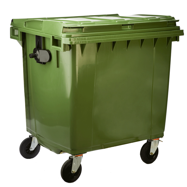 GARBAGE BIN COM 1100LTR GREEN