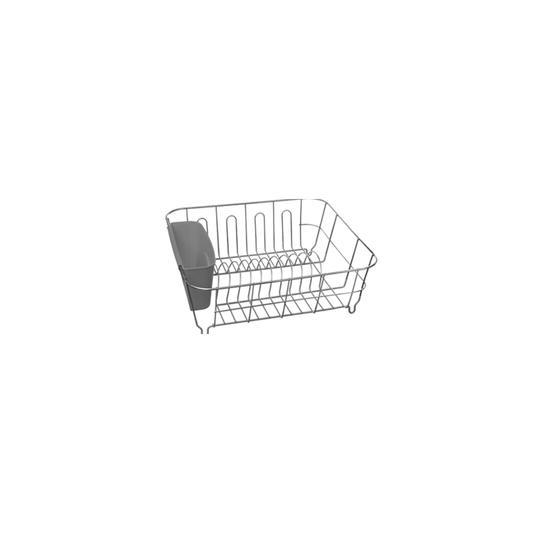 PVC &CHROMED DISH DRAINER GREY