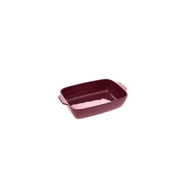 RED CERAMIC RECT DISH 40X26