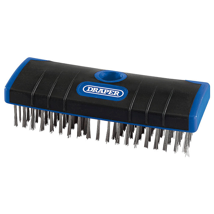 BRISTLE SCRUB BRUSH S/STEEL 180MM