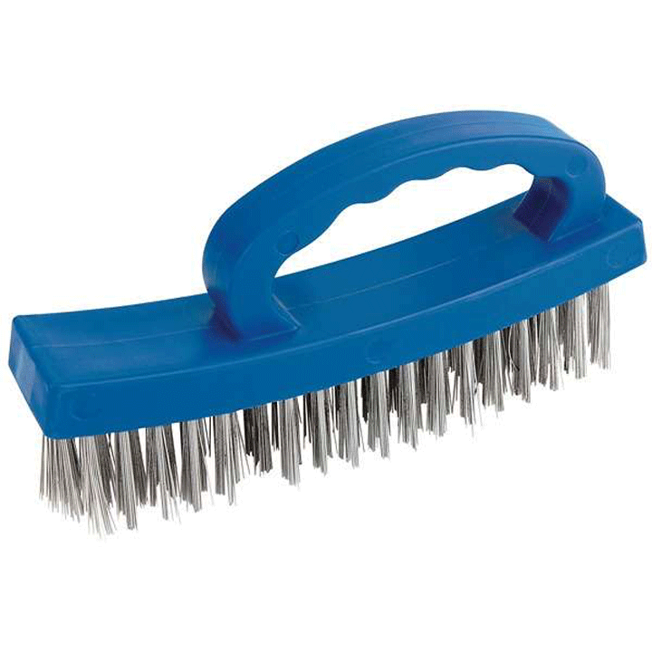 PLASTIC HANDLE 4ROW WIRE BRUSH 160MM