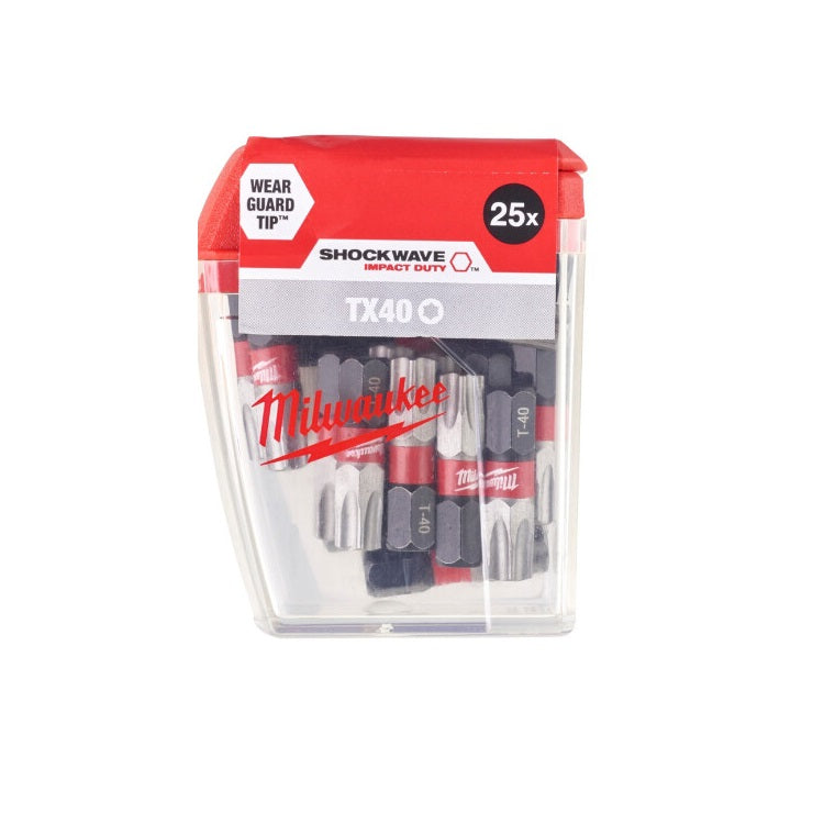 MILWAUKEE TX40 25MM SHOCKWAVE BITS 25PCS