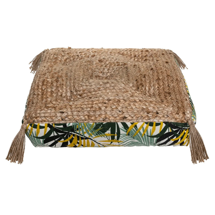 FLOOR CUSHION JUTE TROP 38X38
