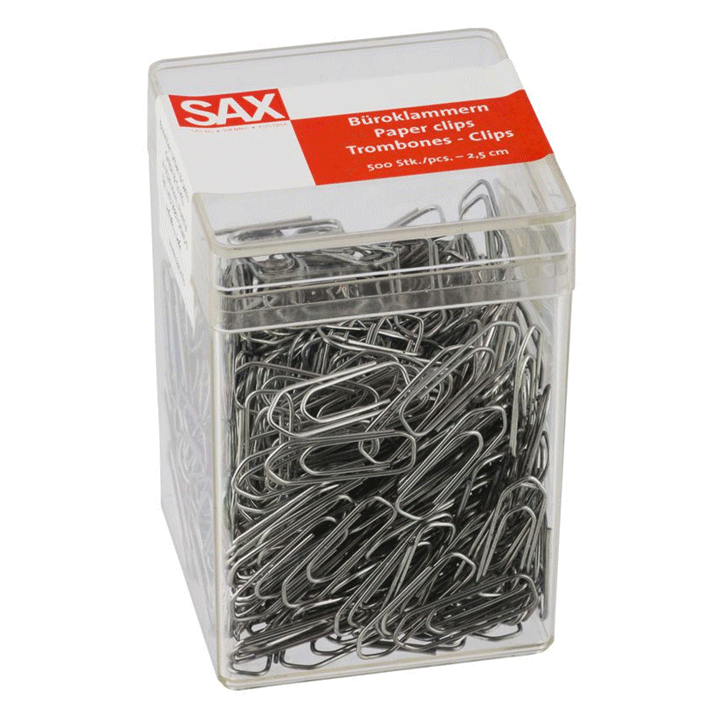 SAX PAPER CLIPS 25MM P500-SLV