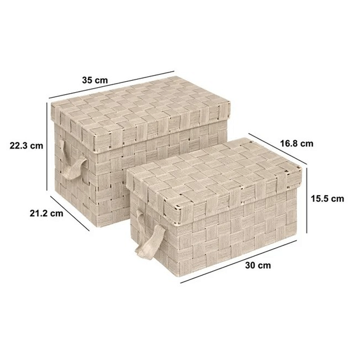 SET X2 RECT BASKETS LISE BEIGE
