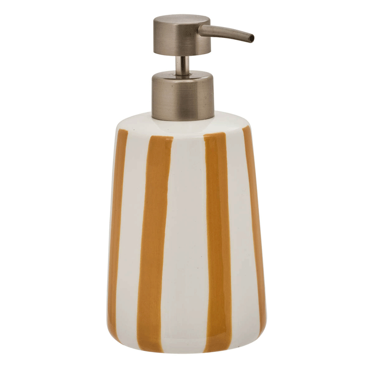 STRIO SOAP DISPENSER TALL 17.3CM CERAMIC WHEAT 400ML
