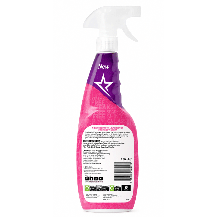THE PINK STUFF WINDOW CLEANER WITH ROSE VINEGAR 750ML