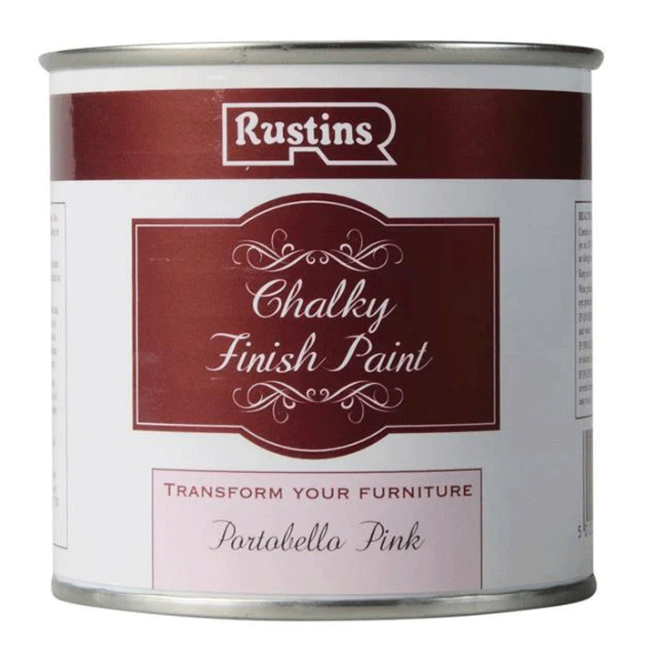 CHALKY FINISH PAINT PINK 250ML RUSTINS