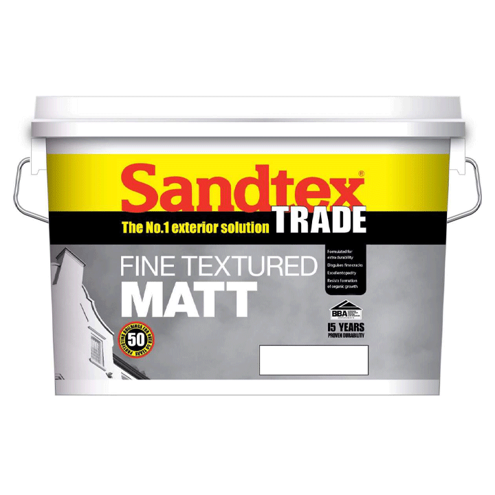 FINE TEXTURED MATT B/WHITE 10L SANDTEX TRADE