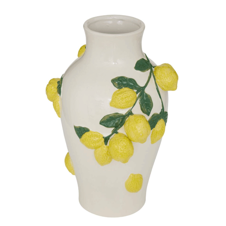LEMON CRMC VASE FRUITY H32.6