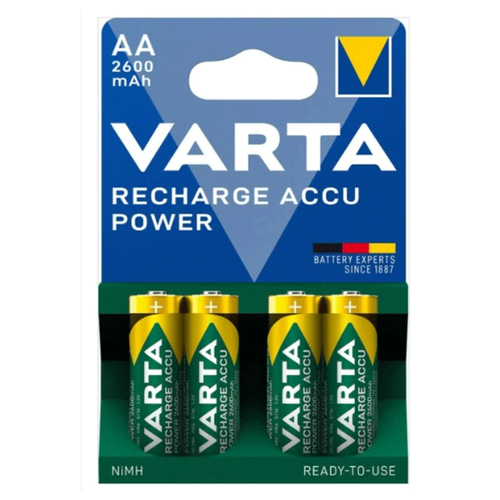 VARTA RECHARGEABLE BATTERY ACCU POWDER AA 4PCS