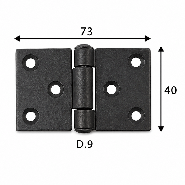 HINGES SHAPED 73X40X2MM BLACK