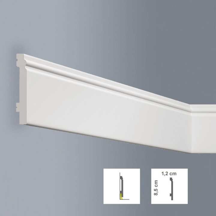 LUXSTYL POLYSTYRENE SKIRTING L8512 200CM
