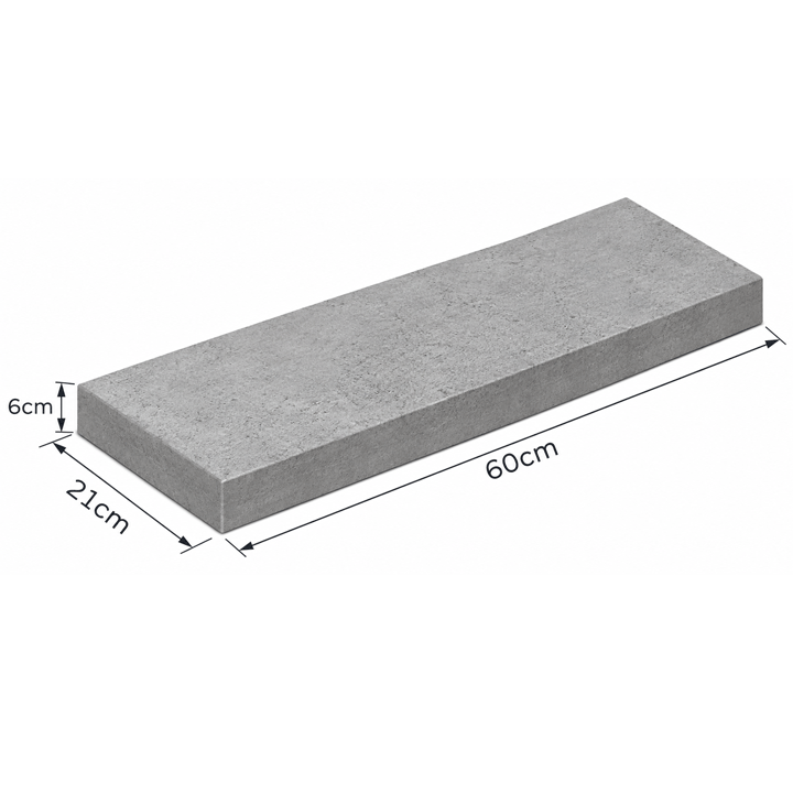 CONCRETE WALL CAP GREY 60X21X6CM