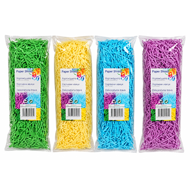 PAPER SHRED DECO 4ASS CLR