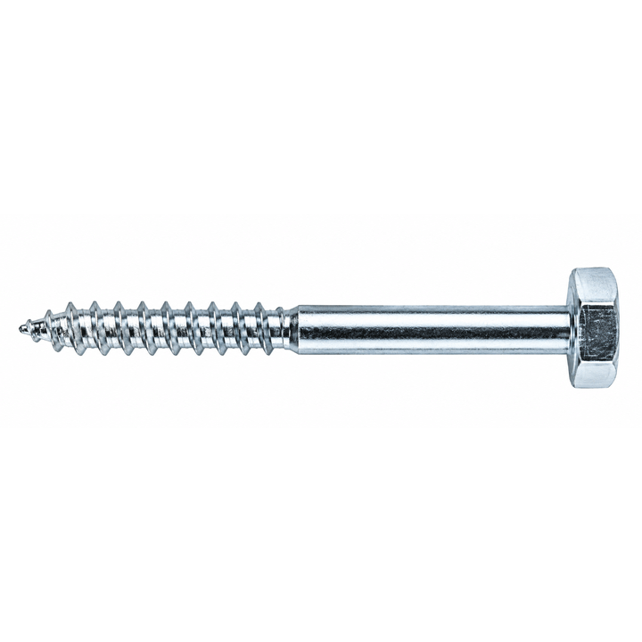 HEAD HEX WOOD SCREWS 10X160MM 50PCS ZPL DIN 571- UNI 704