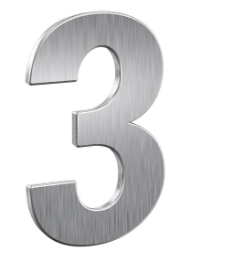 NUMBER ST/ST NICKEL 4" NO. 3