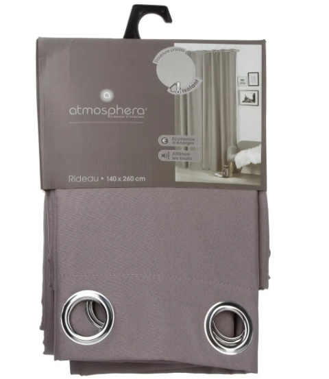 INSULATING CURTAIN GREY 140X260