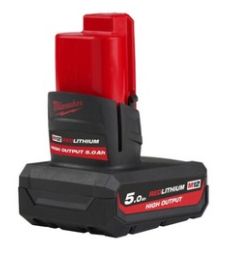 MILWAUKEE HIGH OUTPUT BATTERY 5.0AH RED LITHIUM M12HB5
