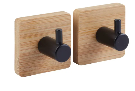 SET OF 2 STICKY BAMBOO ADHESIVE HOOKS ASSORTED