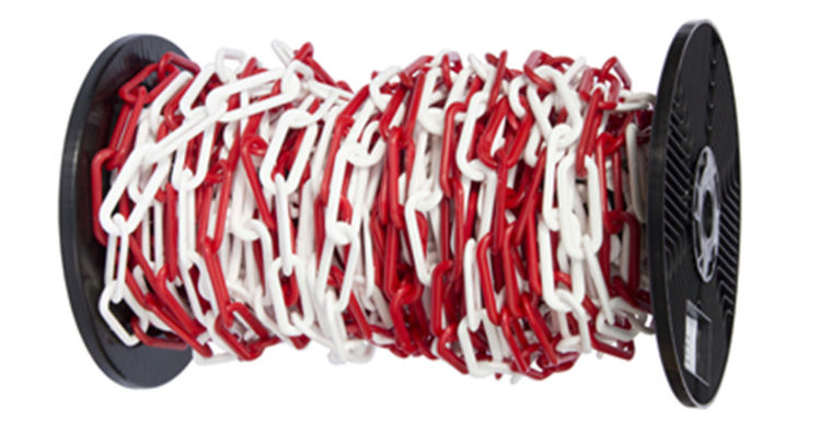 PLASTIC CHAIN RED/WHITE 8MM