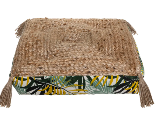FLOOR CUSHION JUTE TROP 38X38