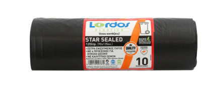 LORDOS TRASH BAGS BLACK 90CMX135CMX30MM 10PCS