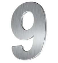 NUMBER ST/ST NICKEL 4" NO. 9