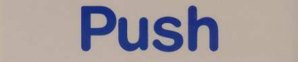SIGN "PUSH" PLASTIC SELF ADHESIVE
