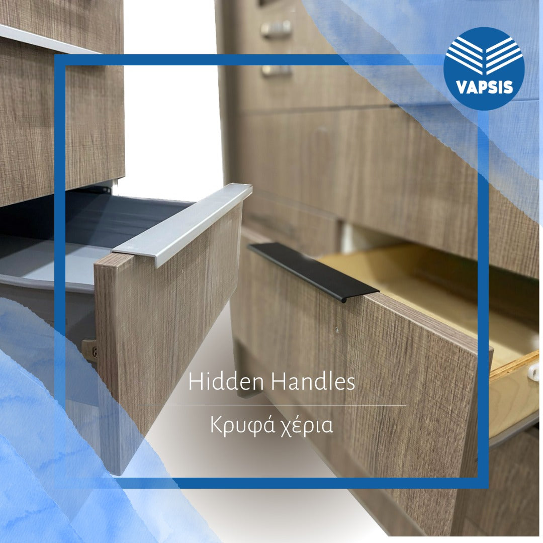 HIDDEN HANDLE FURNITURE A1271 416 L450MM ALOUM