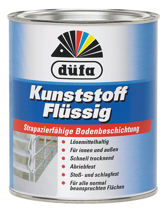 FLOOR PAINT SOLVENT BASED LIGHT BLUE RAL-5012 2.5L DUFA
