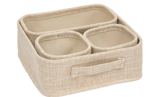 SET X4 BASKETS BEIGE