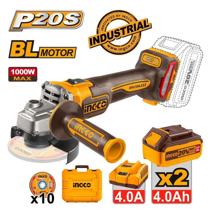 CORDLESS ANGLE GRINDER 20V SET INGCO