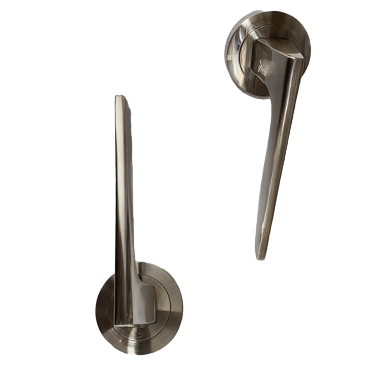 DOOR HANDLES Z01 Z57 SATIN NICKEL (ROUND BASE)