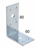 WIDE ANGLE BRACKET 80X60X40X3MM NICKEL
