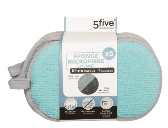 MICROFIBER SCRUBBING SPONGE X5
