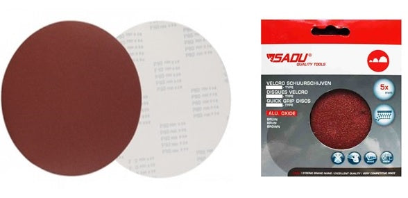 SADU 5PCS QUICK GRIP 150 VELGRO SAND PAPER G080