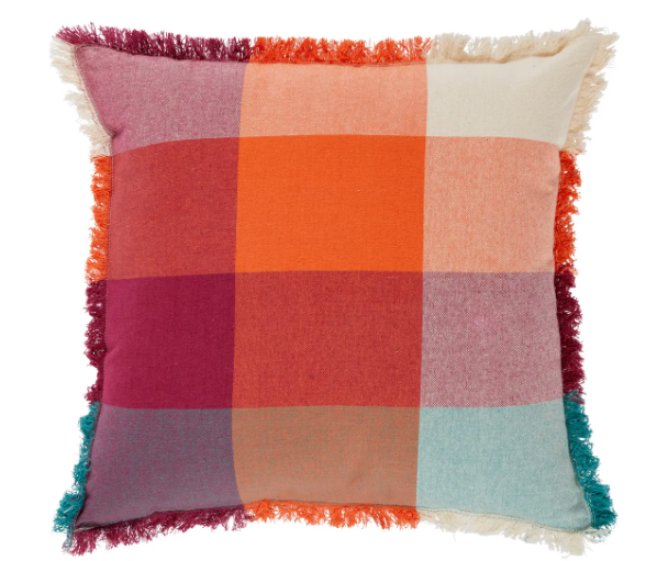 CUSH MADRAS FRING YUCA 45X45