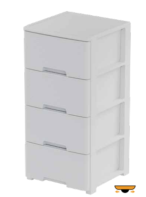 CHEST OF DROWERS POLYPROPYLENE WHITE 4DRAWERS 39X38.5X80CM
