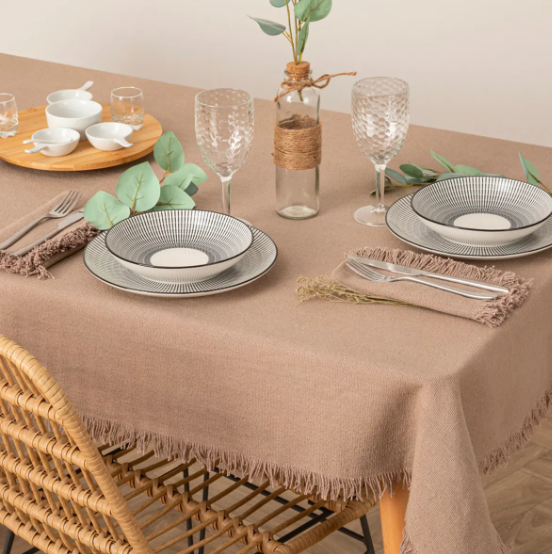TABLECLOTH COT MAHA GR 150X250