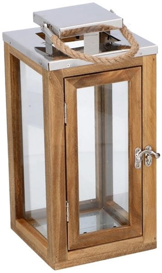LANTERN 14X14X29,5CM WD/SS 24 7,85 ARTI CASA BROWN HTF