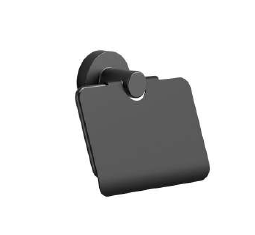 SONIA TOILET ROLLL HOLDER WITH COVER ASTRAL BLACK