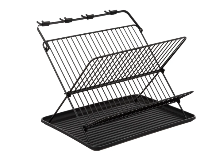 2TIER FOLD DISH DRAIN BLK BR2
