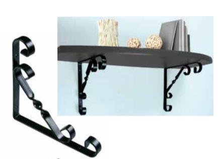 BRACKET SHELF ORNAMENT 150X150MM BLACK
