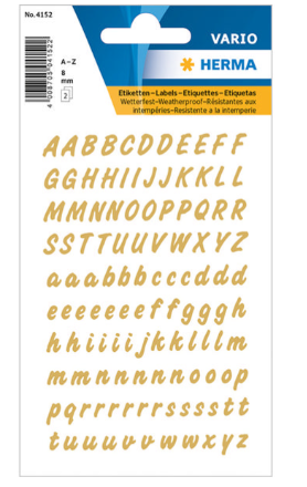 HERMA LETTERS 8MM TRANS. FILM GO 4152