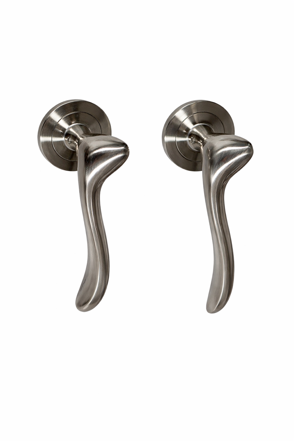 DOOR HANDLES Z01 Z21 SATIN NICKEL (ROUND BASE)