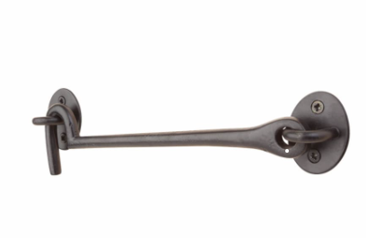 HOOK&EYE IRON BLACK 200MM 8"