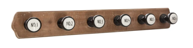 WOODEN HANGER 6 HOOKS ASHER 66X9