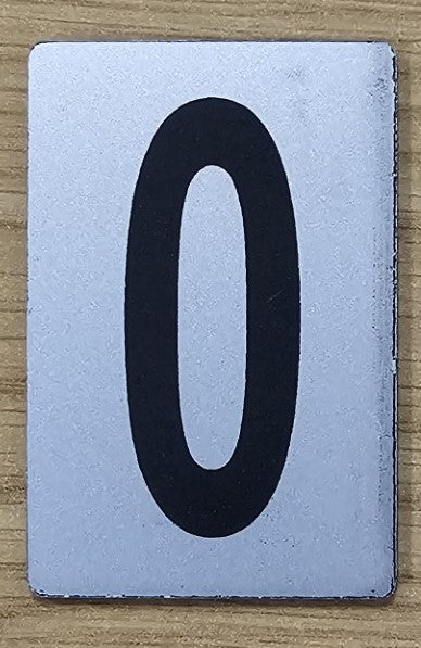 SIGN HOUSE NUMBER "0" 6X4 SILVER